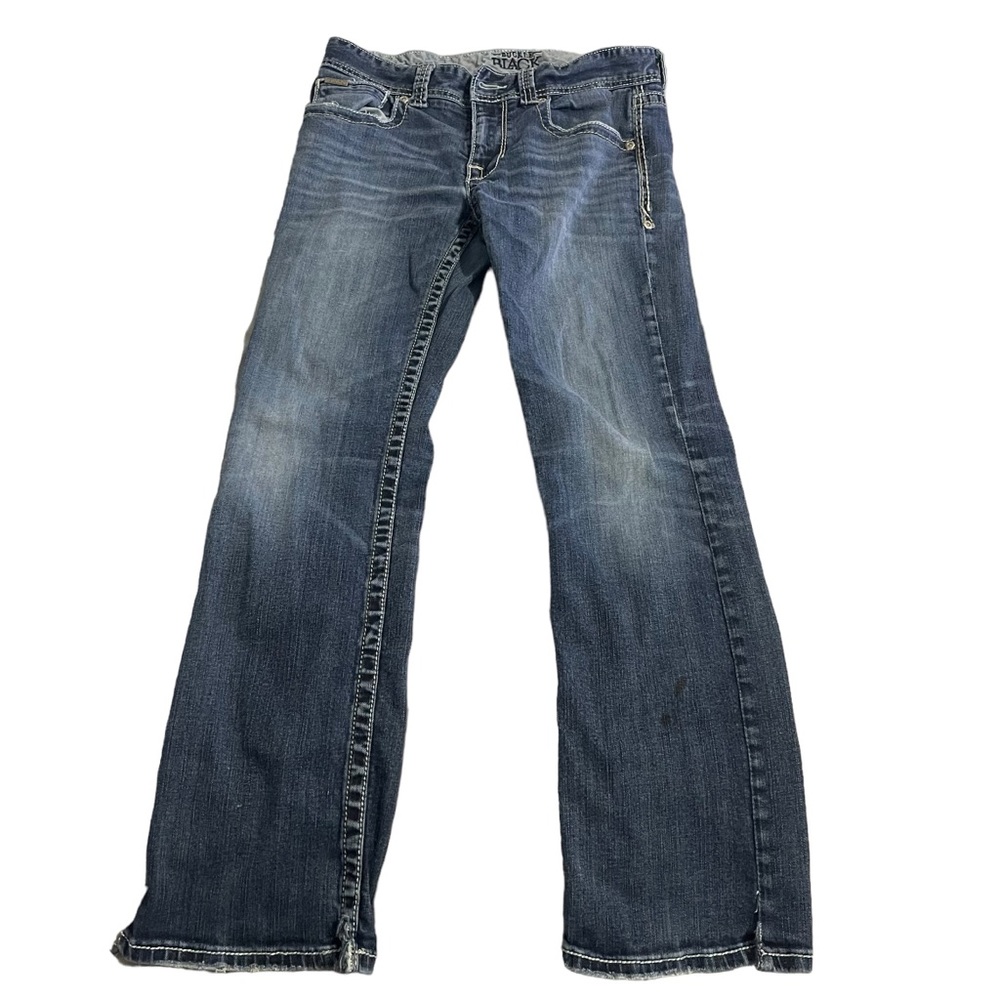 Buckle Black Jeans Men 32x32 Blue Cotton Straight Casual Heavyweight Mid Rise